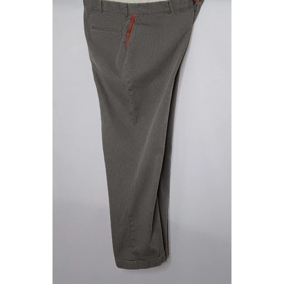 Vintage Orvis 34x29.5 Canvas Pants Leather Trim Sporting USA Made Green Hunting - Picture 3 of 16